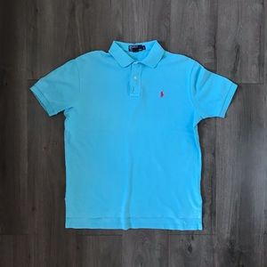 Polo Ralph Lauren Men’s Baby Blue Red Short Sleeve Polo Size L